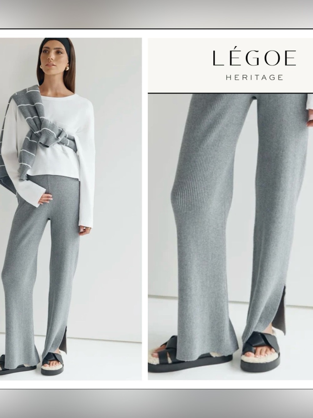 Legoe Celeste Wide Leg Maternity Pant Stone Grey 2 (AUS) 6-8 ( US)